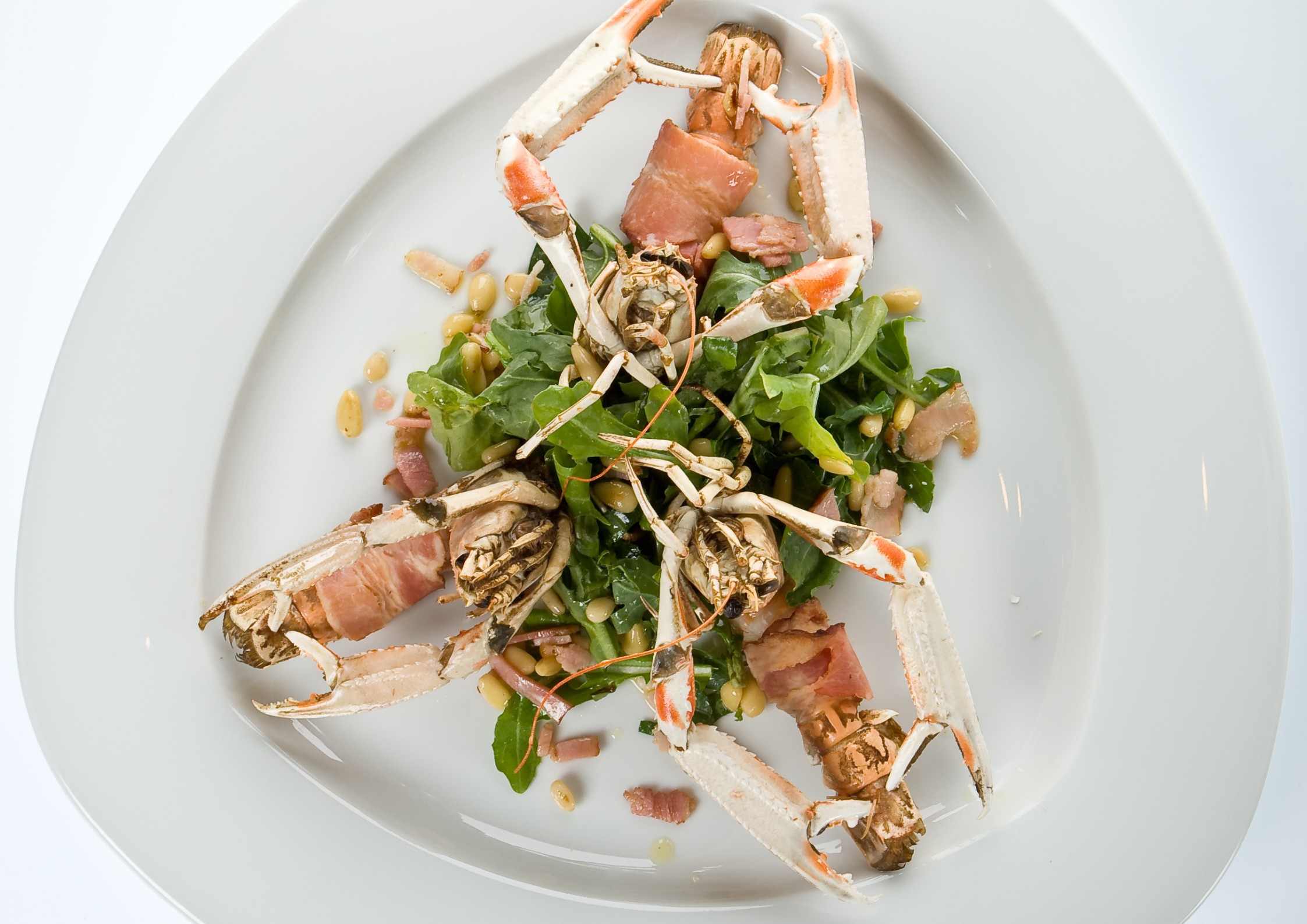 Insalata fresca di farro con scampi